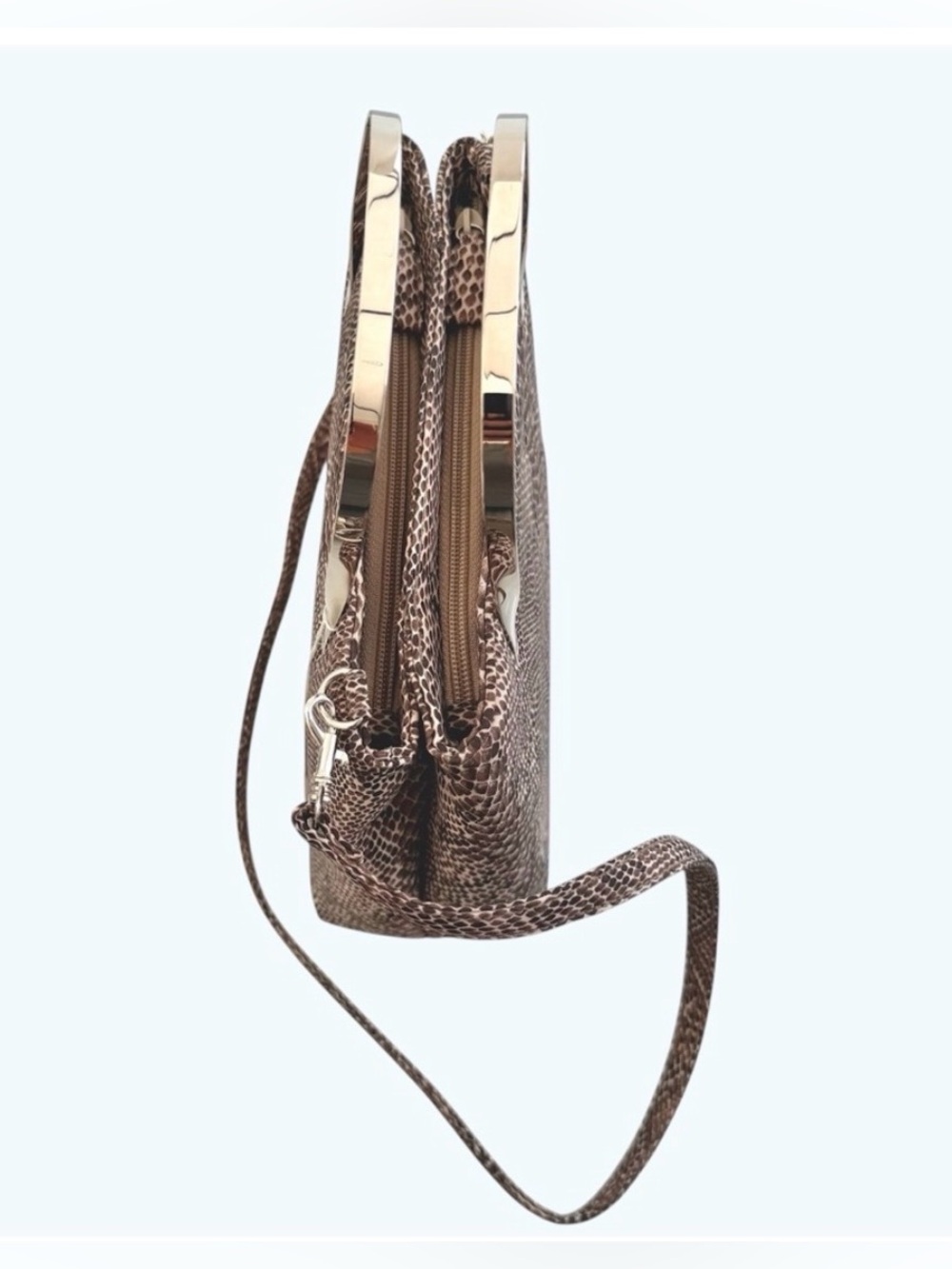 JC & CO Milano Small Snake-Print Arm Bag with Crossbody Strap - Picture 4 of 8